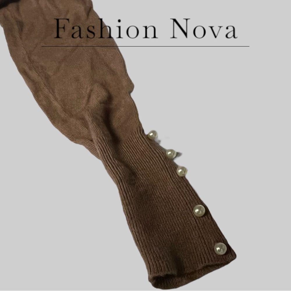 Preowned Fashion Nova Doesn't Matter To Me Sweater - Camel - Small - Picture 5 of 6